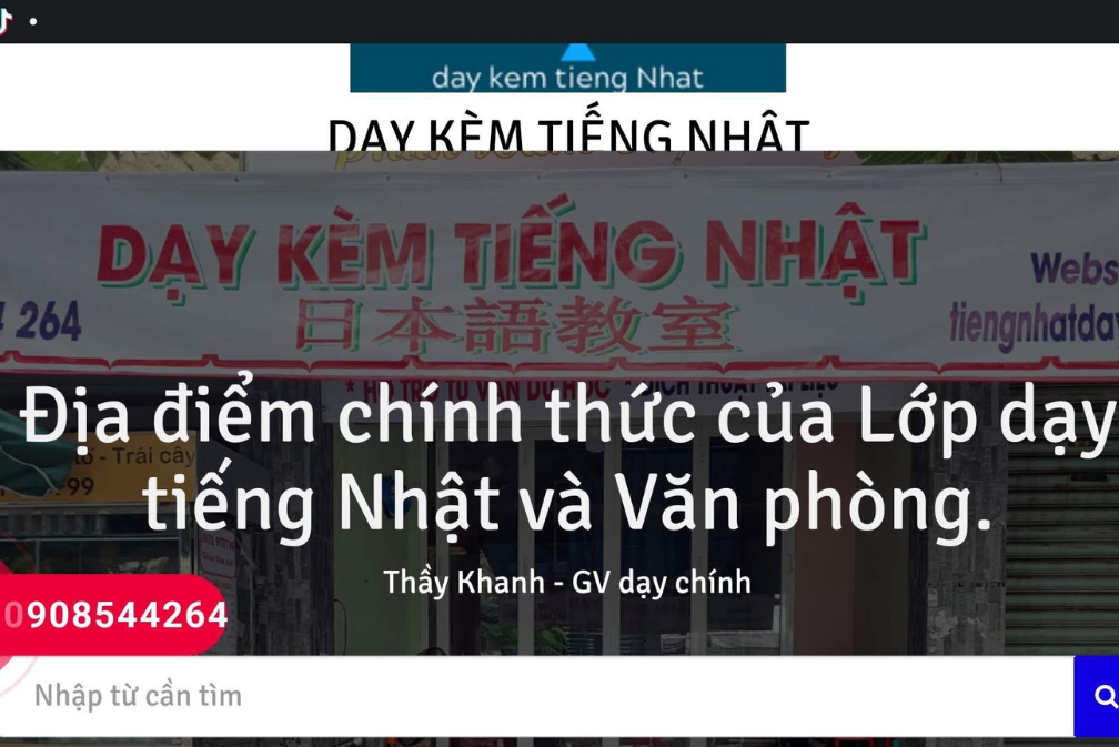 hình chụp của trang web "Dạy kèm tiếng Nhật" trước đây